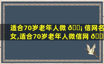 适合70岁老年人微 🐡 信网名女,适合70岁老年人微信网 🐎 名女生
